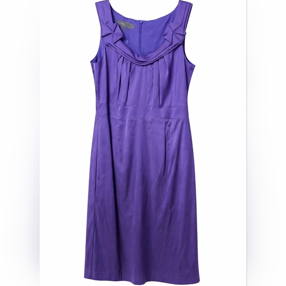 Donna Ricco Dresses & Skirts - Donna Ricco Vibrant Blue Midi Satin Dress Sz 10 NWT